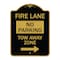 Signmission Fire Lane Tow-Away Zone W/ Right Arrow, Black & Gold Aluminum Sign, 18" x 24", BG-1824-23977 A-DES-BG-1824-23977 - alternate 1